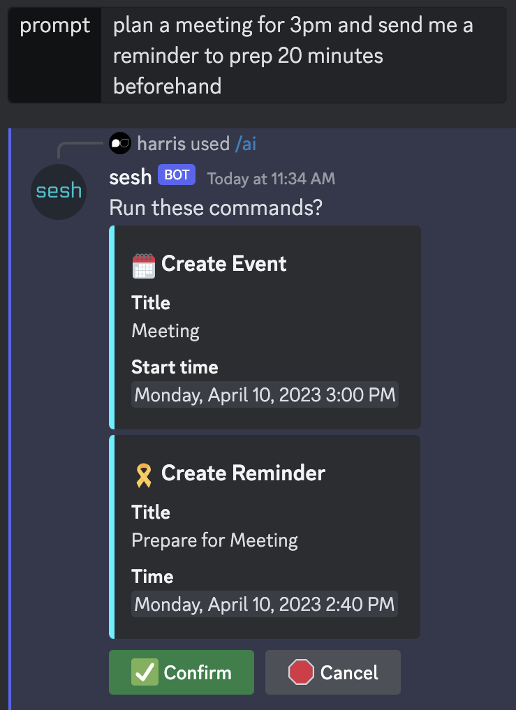 Example AI command