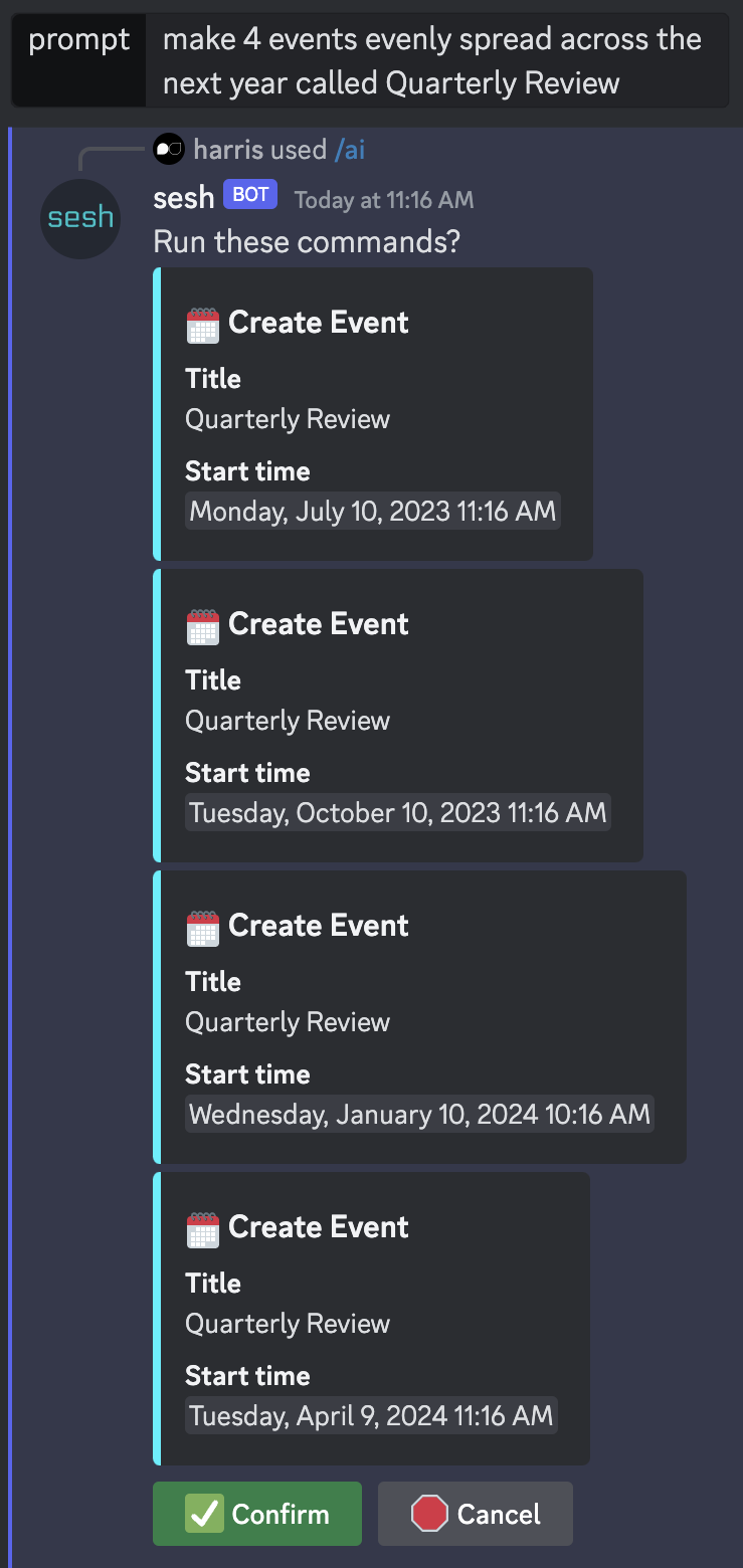 Example AI command