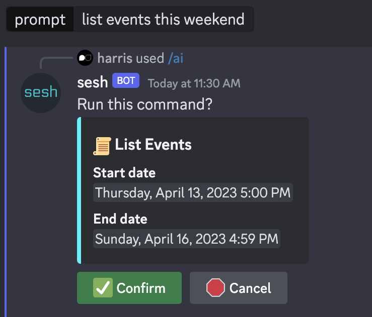 Example AI command