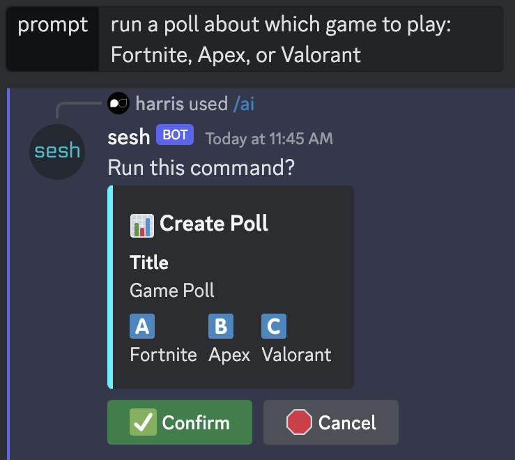Example AI command